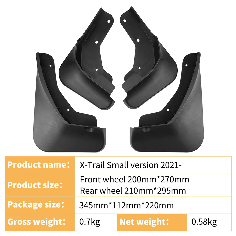 For 2021-2024 Nissan X-Trail Small Size Mud Flaps Splash Guards Car Body Kit Accessories
