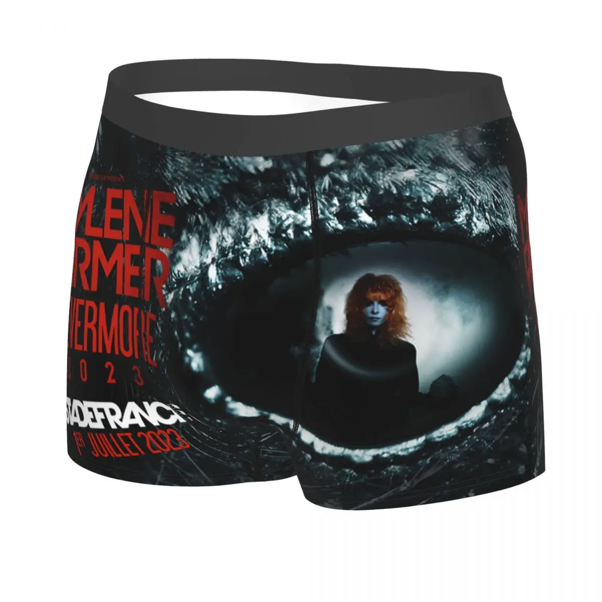 Custom Mylene Farmer Boxers Shorts Men\'s French Singer Briefs Underwear Cool Underpants