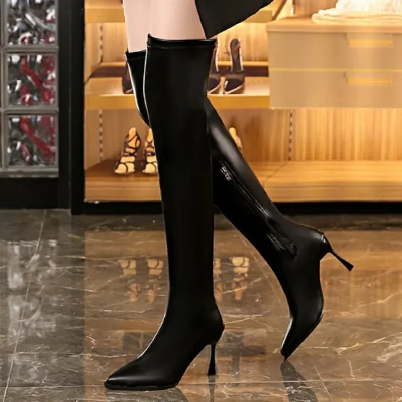 

Sexy Stiletto High Heels Women Over-the-Knee Boots Pointed Toe Strippers Ladies Shoes Pole Dancing Long Botas De Mujer Plus Size