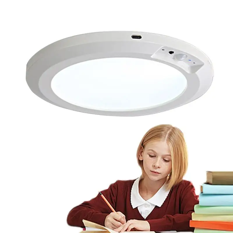 

Motion Sensor Bathroom Light Round LED Battery Powered Ceiling Lamp Wireless Ceiling Light With Remote Control Motion Activated