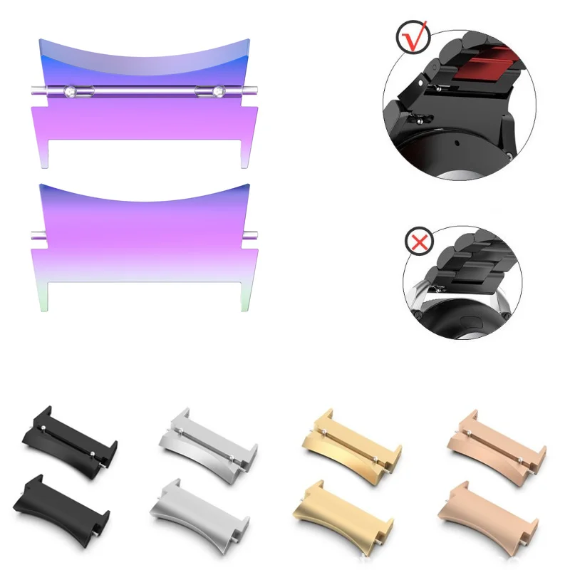 Металлическая пряжка для ремешка, адаптер для Samsung Galaxy Watch 6/5/Pro/4 40 мм 44 мм, Classic 47 мм 43 мм 46 мм 42 мм, 20 мм