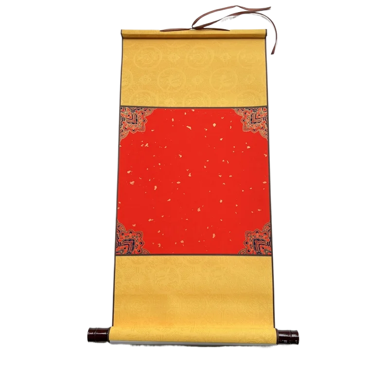 

Chinese red Xuan Paper Hanging Scrolls Half Ripe Rice Paper Blank Scroll Calligraphy Painting Decoration Scroll Chinese Couplets