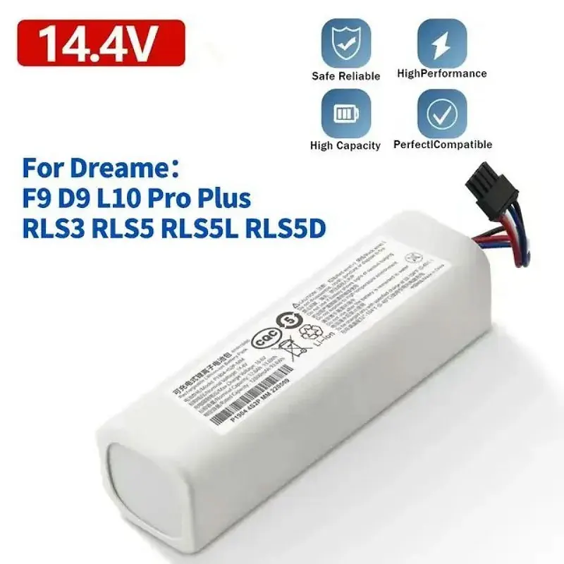 الأصلي 14 فولت 5200 مللي أمبير P2008-4S2P-MMBK استبدال البطارية ل Dreame F9 D9 L10 برو زائد RLS3 RLS5 RLS5L RLS5D اكسسوارات أجزاء