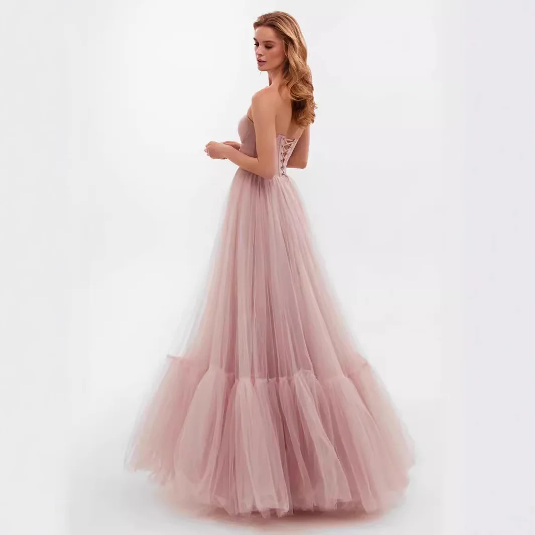 2025 ثوب زفاف شبكي بكتف واحد وأكمام طويلة مع فستان تنورة كاملة #4