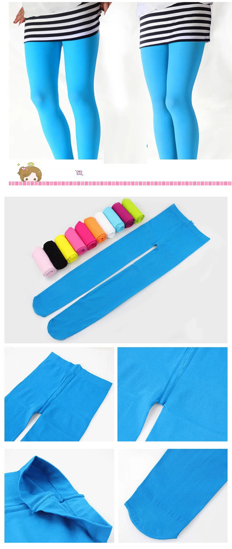 Kinder Mädchen Strumpfhosen Strümpfe für Kinder Einfarbig Solide Klassische Tanz Strumpfhosen Baby Samt Candy Farbe Frühling Sommer Eng – Detail 12