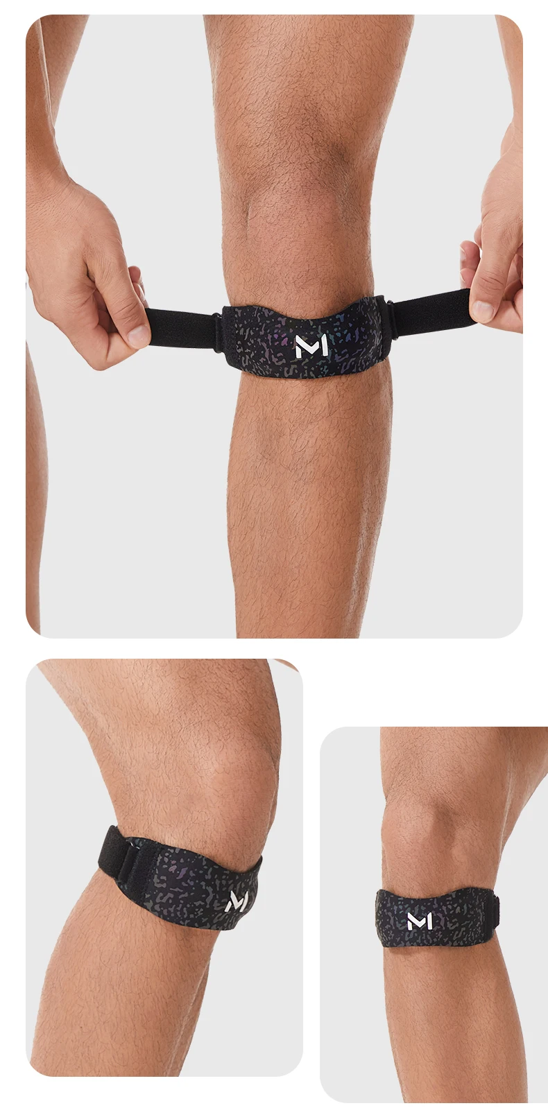 Knee Pas Premium Knie-Patellabänder - Verstellbare Sport-Kniebandage, Patella-Stabilisierungsband Knieunterstützung mit Sicherer Passform – Detail 9