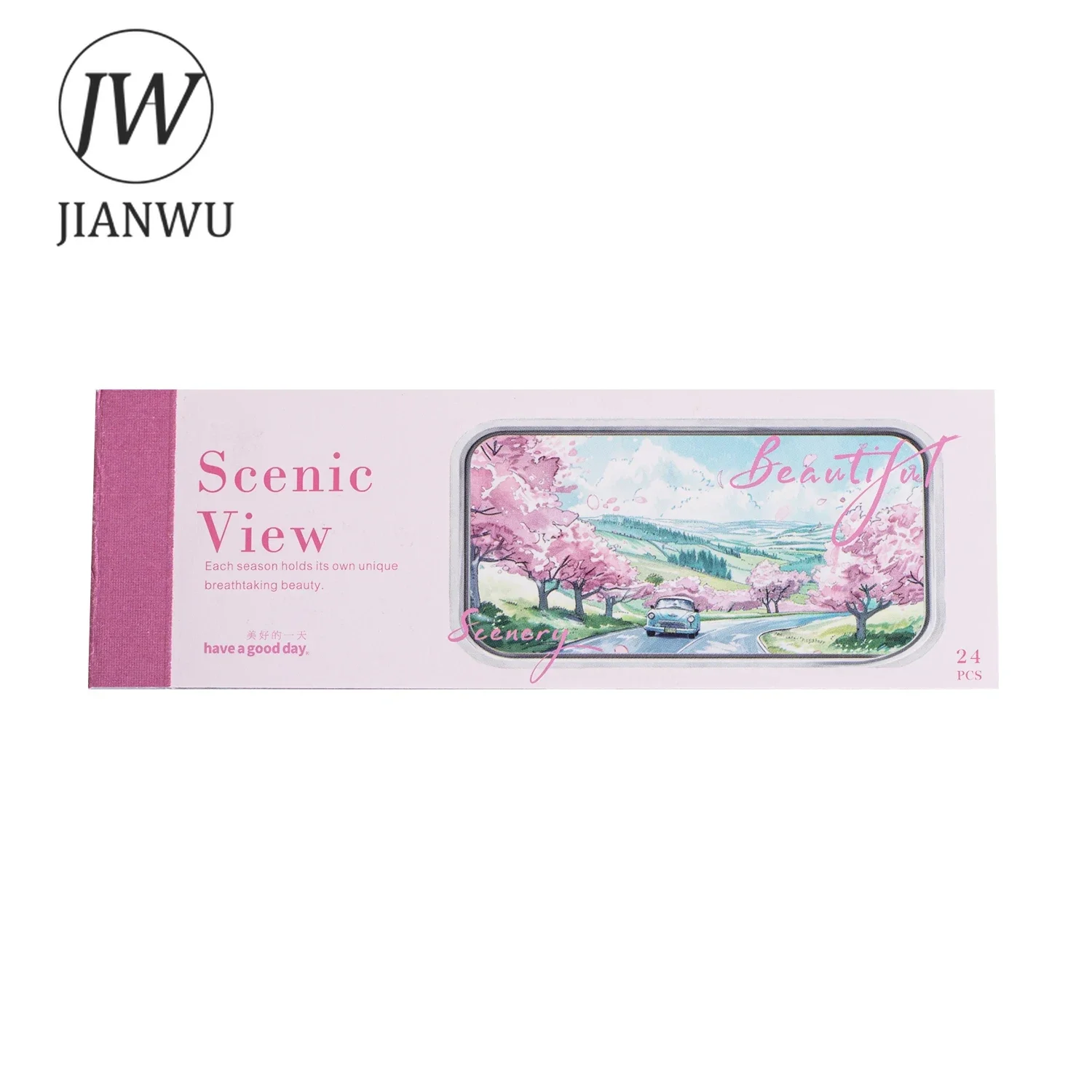 JIANWU Vintage Season Sence Tree Flower Landscape aterial Collage Scrapbooking Sticker Book Creative DIY Journal MStationery - view 6
