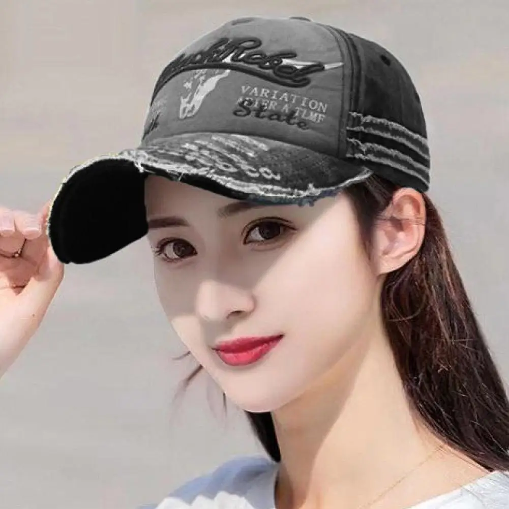 رسالة مطرزة قبعة بيسبول للجنسين الهيب هوب ريترو قبعة الشمس غسلها المتعثرة قابل للتعديل Snapback قبعة للجنسين قبعات سائقي الشاحنات