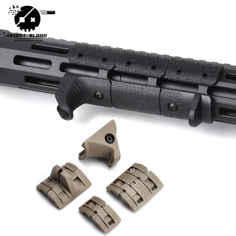 Tactical Hand Stop Kit XTM Enhanced Rail Panels for 20mm Picatinny Mlok Keymod Compatible AR15 M4 Airsoft 4-Piece Set BCM