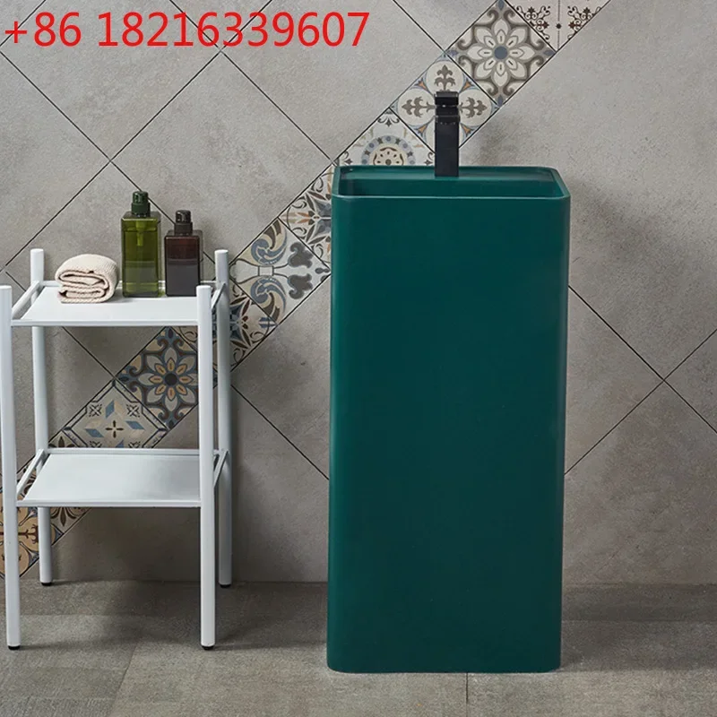 One-piece wash basin, artificial stone square column basin, bathroom wash
