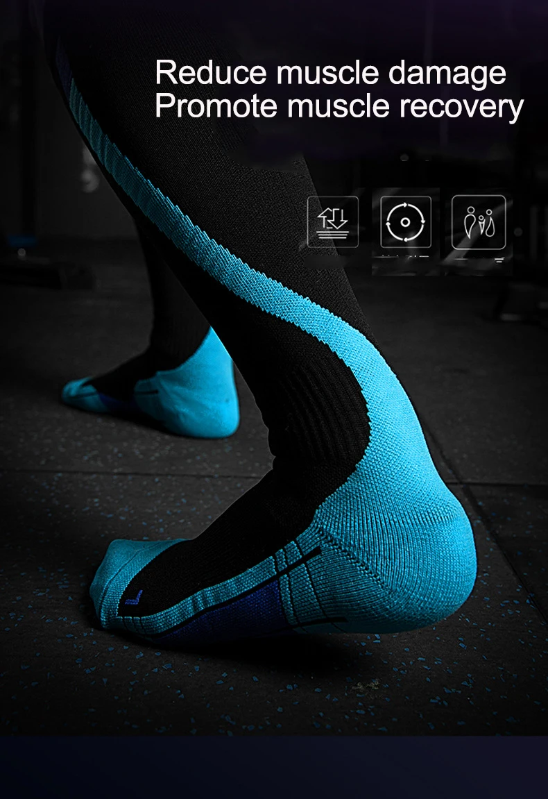 Sport Druck Socken Lange-abstand Lauf Compression Marathon Lauf Socken Rohr Gradient Compression Kalb Socken