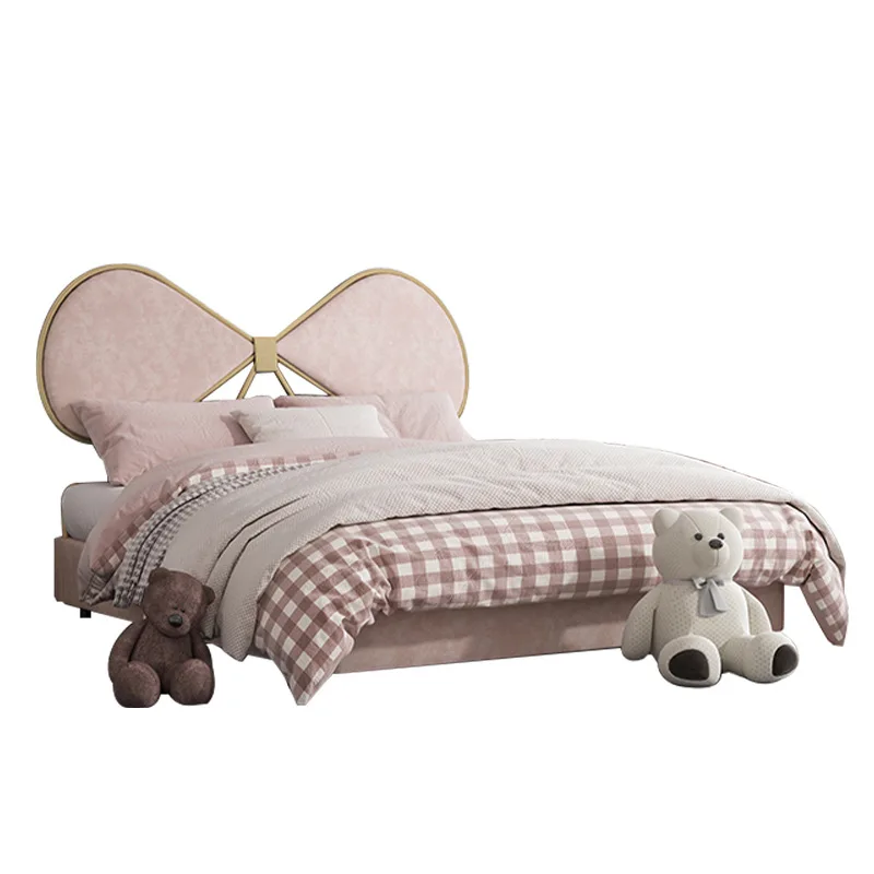 

Internet celebrity teen princess bed bow bed 1.5m girl bed 1.8m girl modern light luxury pink
