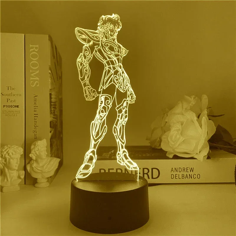 Hot Saint Seiya 3D LED lampe de nuit AnimeLamp chevaliers figurine Manga cadeau du zodiaque veilleuse enfant garçon chambre décor