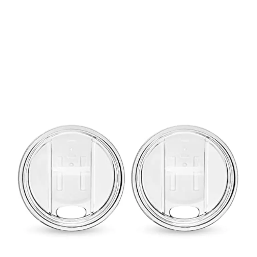 

Wine Freeze Replacement Lids for Tumblers - Set of 2, Sliding Tab Closure, Travel Cup Lid for Wine Freeze Cooling Cup, Clear