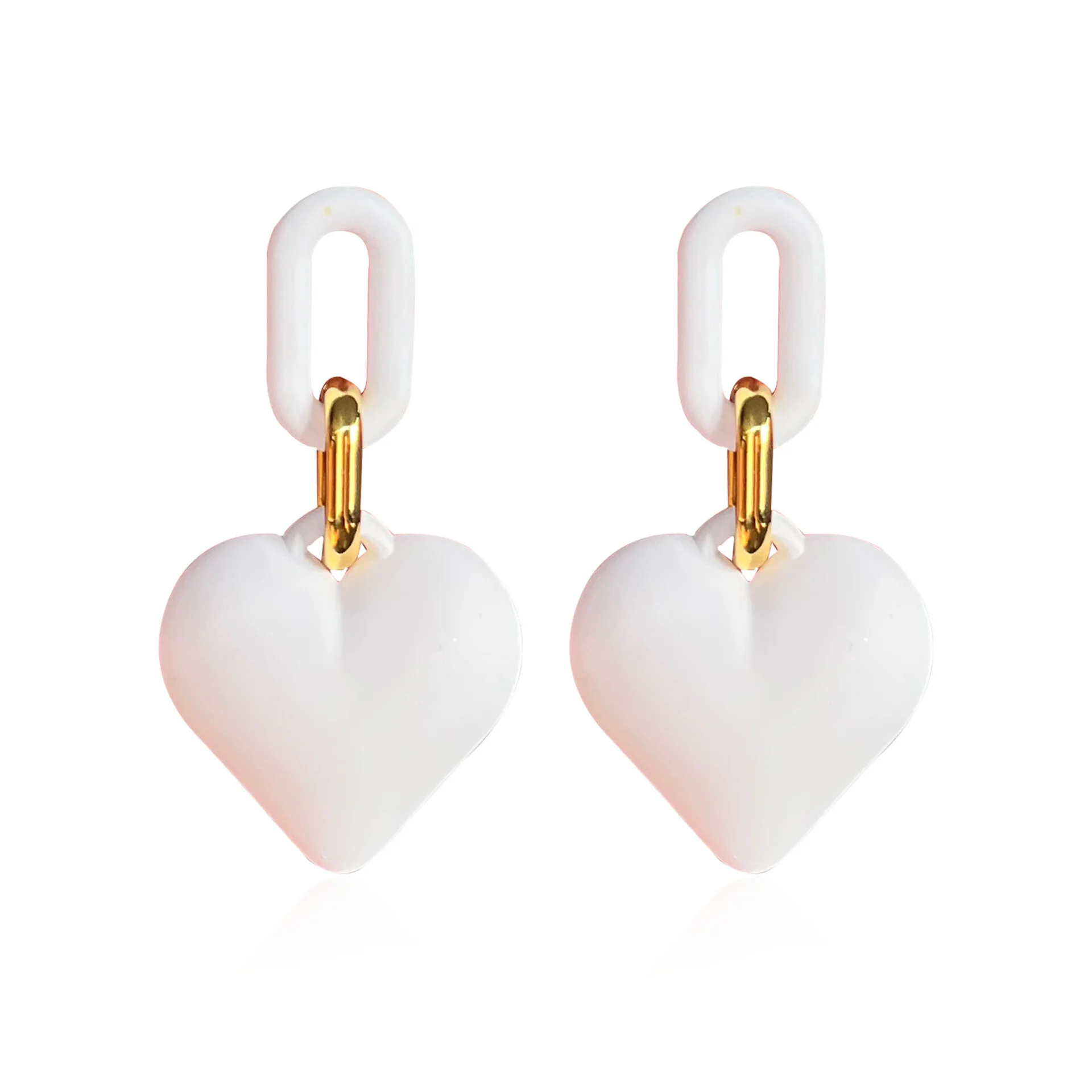 Süße Acryl geometrische matte Herz bunte Tropfen Ohrringe Liebe Statement Hochzeit böhmischen Vintage Trend Ohrring Party Schmuck