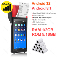 Handheld Android12/8.1 PDA POS Printer 58mm Mobile Receipt Bill Thermal Paper Printer 5.5 HD Support WiFi Bluetooth POS System