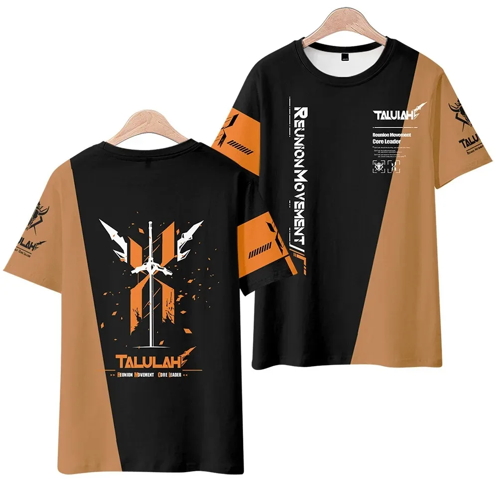 Jogo arknights talulah arutoras 3d impressão t camisa feminina verão moda o pescoço manga curta engraçado camiseta gráfico 2024