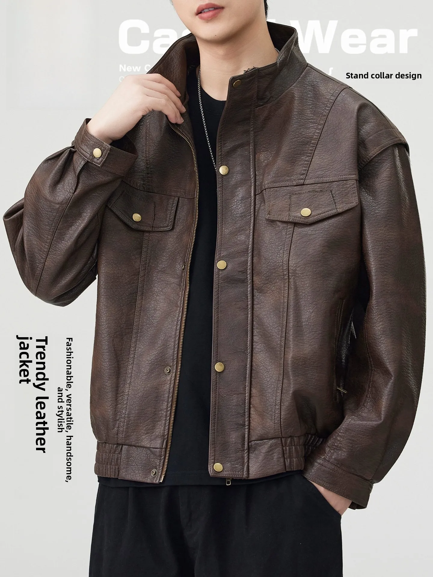 

Джинсы-запад, американский кожаный джгут в стиле ретро, мужской джинт на осень-зиму 202, новый дэт из искусственной кожи, свободный модный мотоциклетный джет