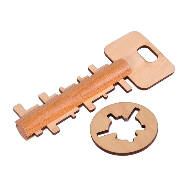 Jouet de déverrouillage intelligent en bois Kong Ming Lock, casse-tête, clé de puzzle, test de pensée QI, jeux de décompression Montessori pour enfants et adultes