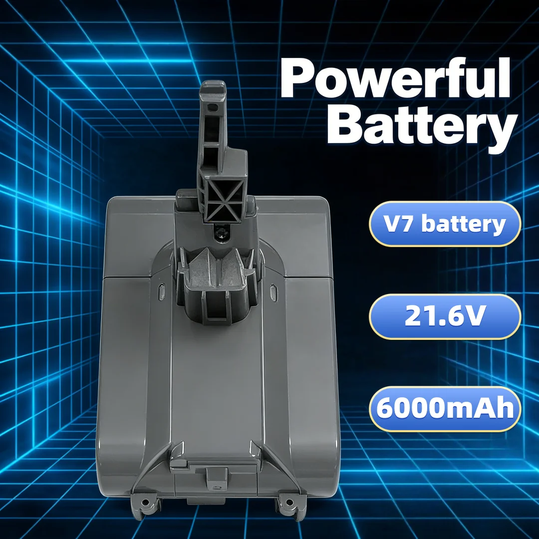 Replacement Battery 6000mAh, New Model Lithium Ion Battery Pack Compatible for Dyson V7 Cordless Stick Vacuum Cleaner Parts