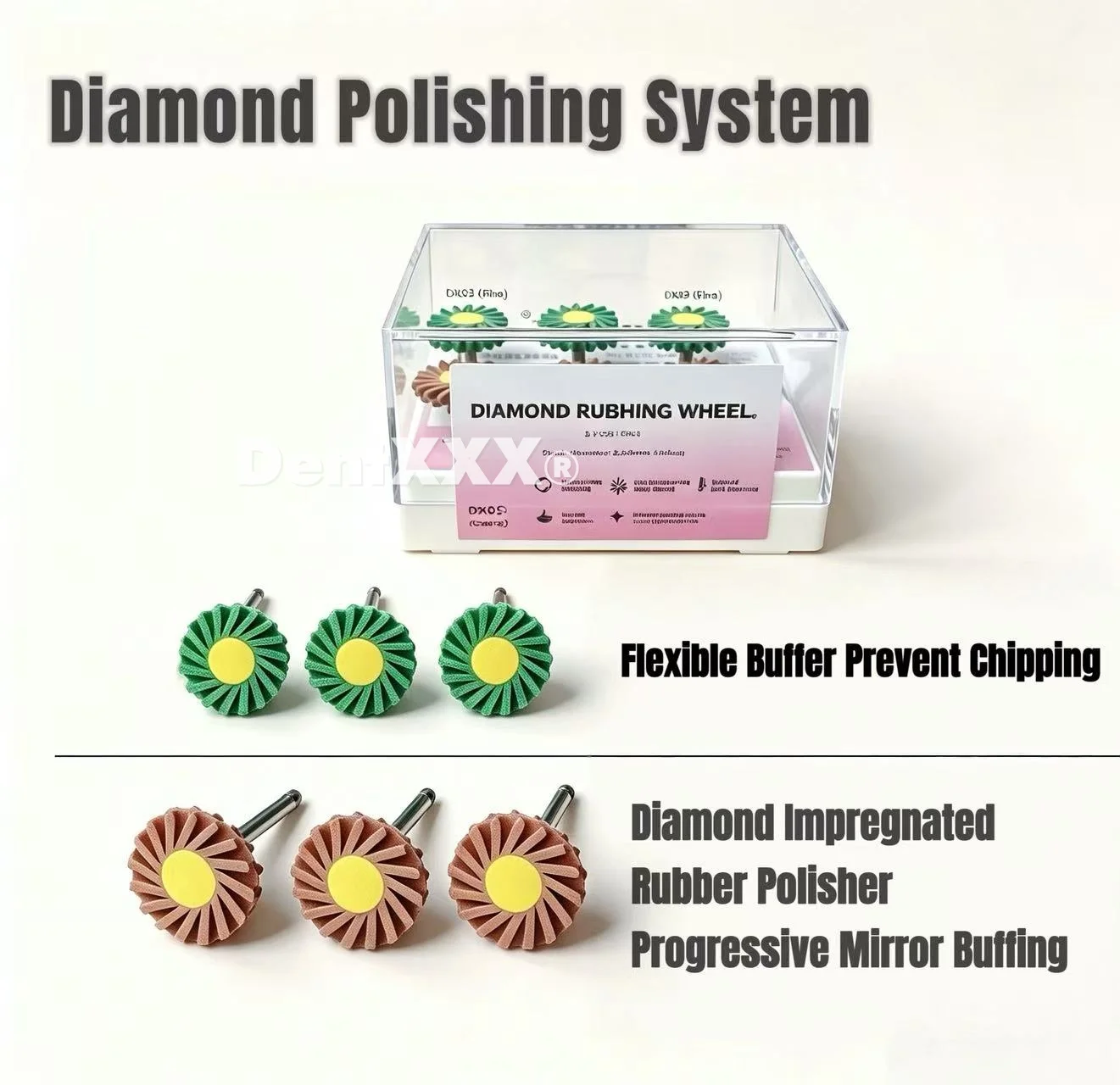 6Pcs Flexible Spiral Diamond Rubber Polishing Wheels Open Structure Large Contact Area Grinding and Polishing Tools