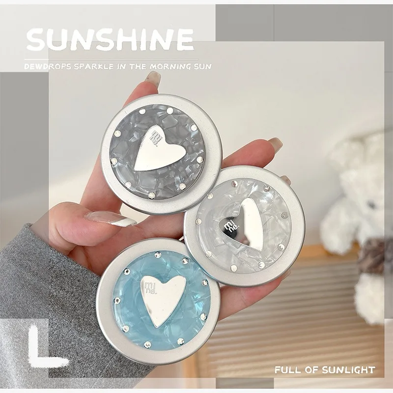 

ins Mirror Heart Shell Pattern Magnetic Phone Grip Holder Foldable Lazy Bracket For Magsafe Finger Socket Universal Smart Tok