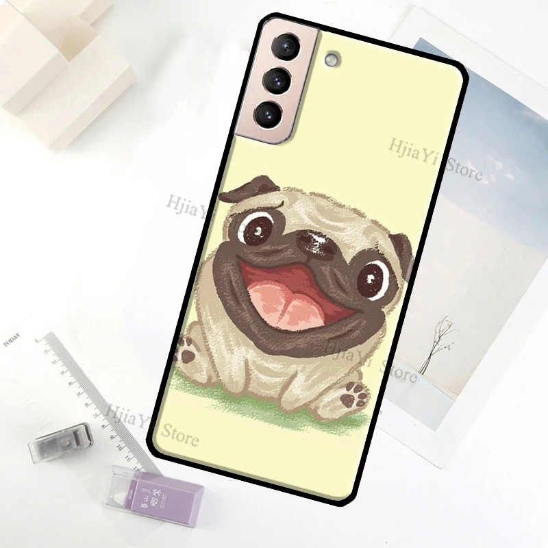Funny Pug Dog Case For Samsung Galaxy S23 Ultra Note 20 10 S9 S10 Plus S20 S21 FE S22 Ultra Phone Cover