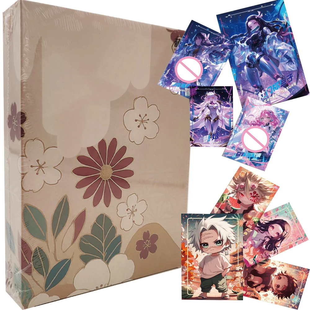 

Demon Slayer Collection Cards Hot Blooded Character Handsome Acrylic Color Paper Cards Anime Peripheral Surprise Gifts for Kids