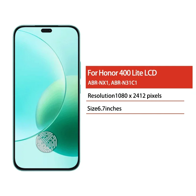 6,7-calowy wyświetlacz AMOLED do telefonu Honor 400 Lite, model ABR-NX1, wraz z ekranem dotykowym i ramką wyświetlacza do telefonu Honor 400 Lite, model ABR-N31C1. — zdjęcie produktu 2