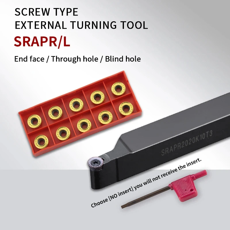 SRAPR/L External Tool Holder Boring Bar SRAPR1616/2020/2525 Carbide Insert RPMT08/10 Turning Tool Holder CNC Lathe Cutting Tool