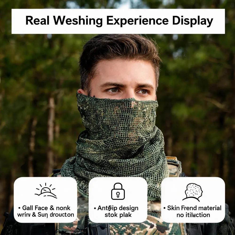 Camouflage Netting Tactical Mesh Net Camo Scarf Sports Hunting Shooting Wild Photography Airsoft Sniper Mesh Hiking Scarves