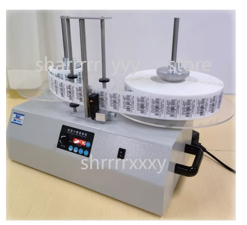 Digital Roll-to-Roll Rewinder Machine with Counter (R150 Model) - 1 to 2 Roll Label Rewinder, Automatic Reel-to-Reel Winding