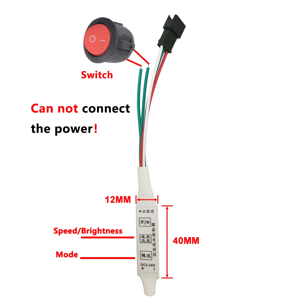 MINI 3 klucze LED kontroler bezprzewodowy dla WS2811 WS2812 pojedynczy kolor płynącą wodą płynący wyścig konny LED Strip taśma oświetlająca DC5-24V