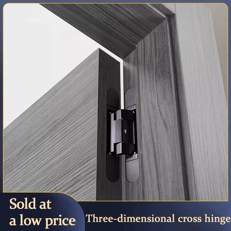 1pcs Invisible Hydraulic Hinge Cushion Silent Hidden Door Damping Hidden Three-Dimensional Adjustable Hidden Cross Hinge
