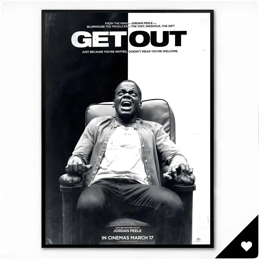 Movie Horror Get Out Poster Premium HD Decor Wall Art for Interior Room Makeover Home Accents Gift
