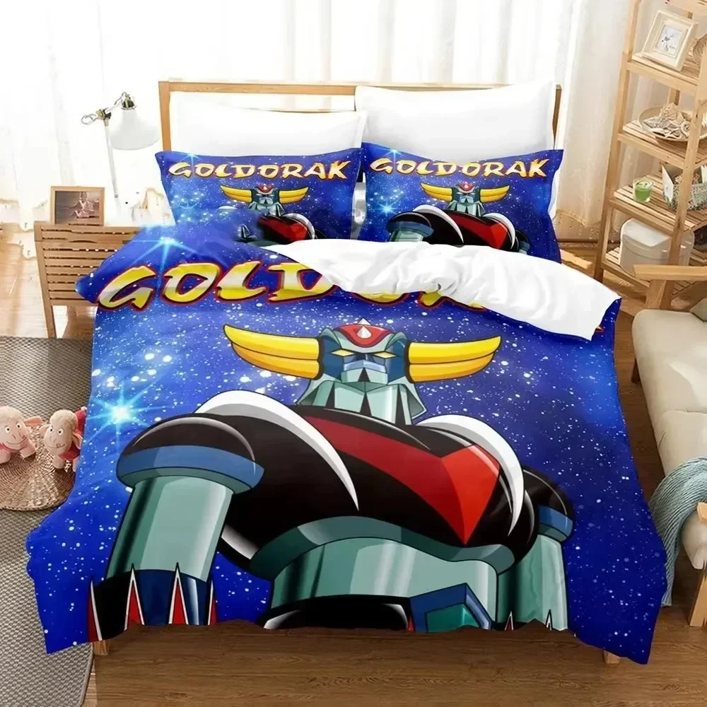 Cartoon Goldorak Grendizer UFO Robo Bedding Set 3D Printed Suitable for Bedroom Duvet Cover Set With Pillowcases Home Textile