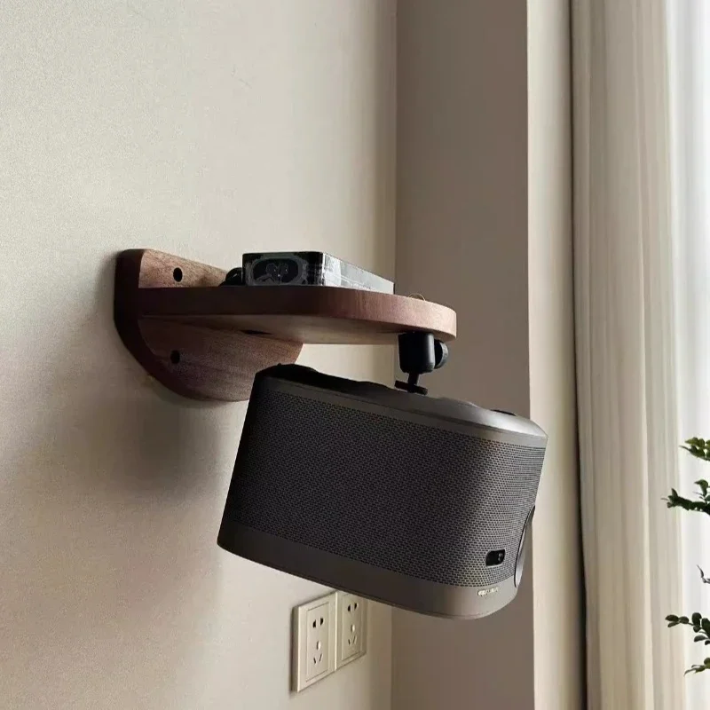 

Versatile Ceiling Projector Mount Walnut Wood Frame Wall-Mounted Adjustable Rack Durable Anti-Shake Installation Stand