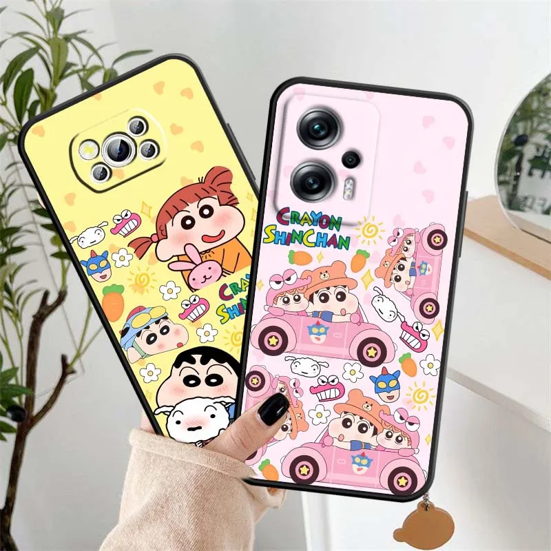

Cartoon S-Shin C-Chan Pattern For Xiaomi Mi Poco F3 F4 F5 F6 X3 X4 X5 X6 X7 M3 M4 M5s M5 M6 GT Pro 5G Black Cover