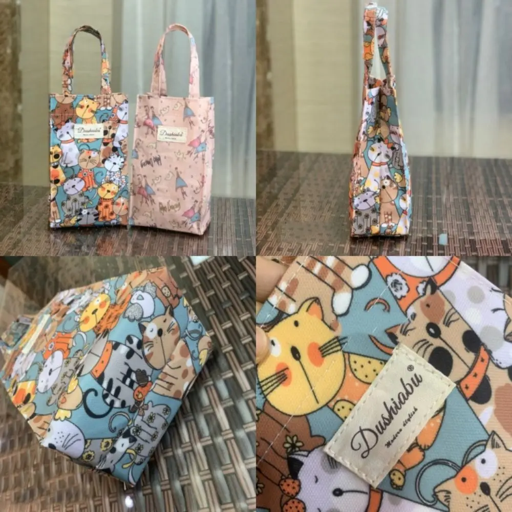 Portable Oxford Water Bottle Holder Cute Print Hand Carrying Water Bottle Handbag Waterproof Umbrella Bag