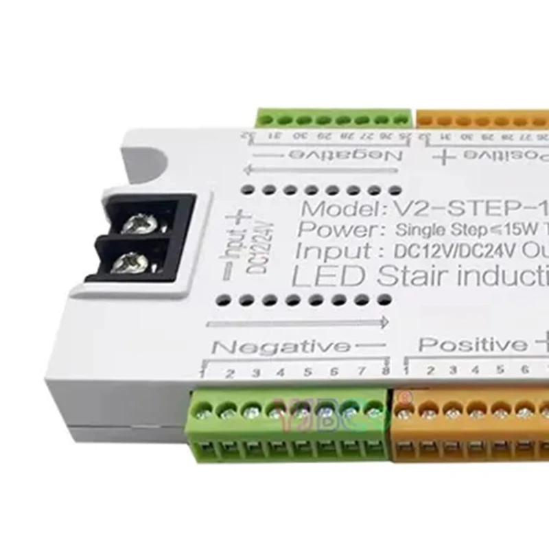 ABAE-PIR sensor controlador de luz da escada cor mágica passo da escada led luz de baixa tensão com 32 canais 12v-24v controlador
