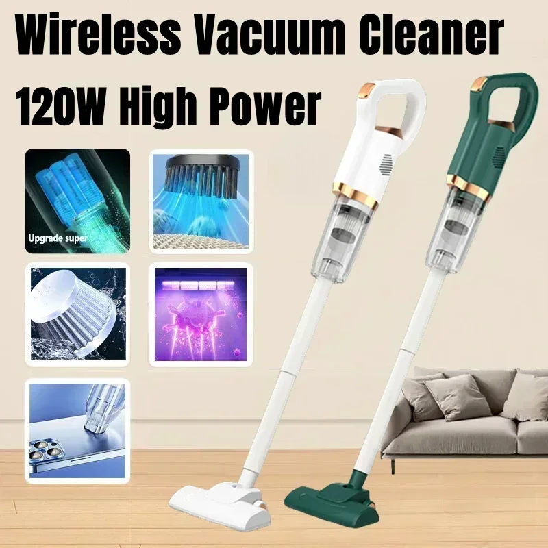 Wireless Handheld Vacuum Cleaner 8500Pa 120W Powerful Electric Sweeper Cordless Home Car Remove Mites Dust Cleaner