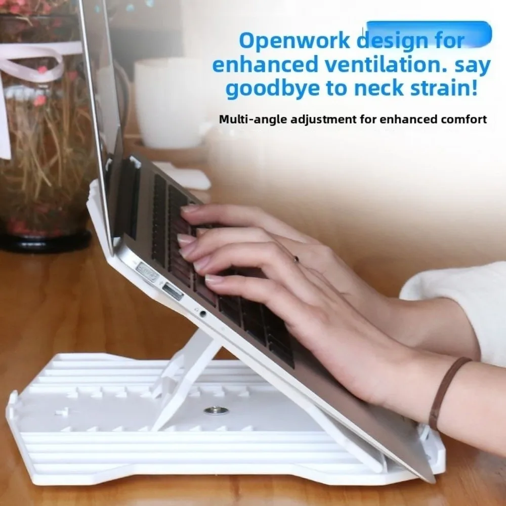 

Black White Laptop Cooling Bracket Folding Bracket Adjustable Notebook Computer Holder Accessories Multi-Angle Swivel