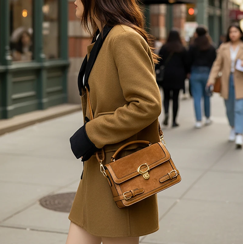 

Elegant Women's Mini Square Crossbody Bag Fashion Lock Buckle Shoulder Bag High Quality Versatile Daily Purse