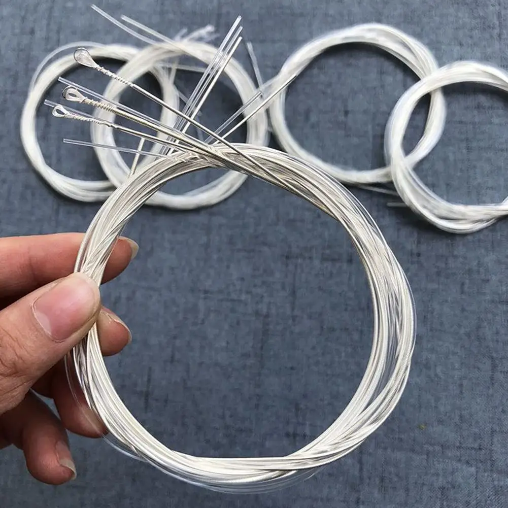 1 مجموعة سلاسل الغيتار سلاسل الغيتار الكلاسيكي 6 قطعة/المجموعة سلاسل الفضة مطلي النايلون أداة واضح اكسسوارات الموسيقية V2G8 #2