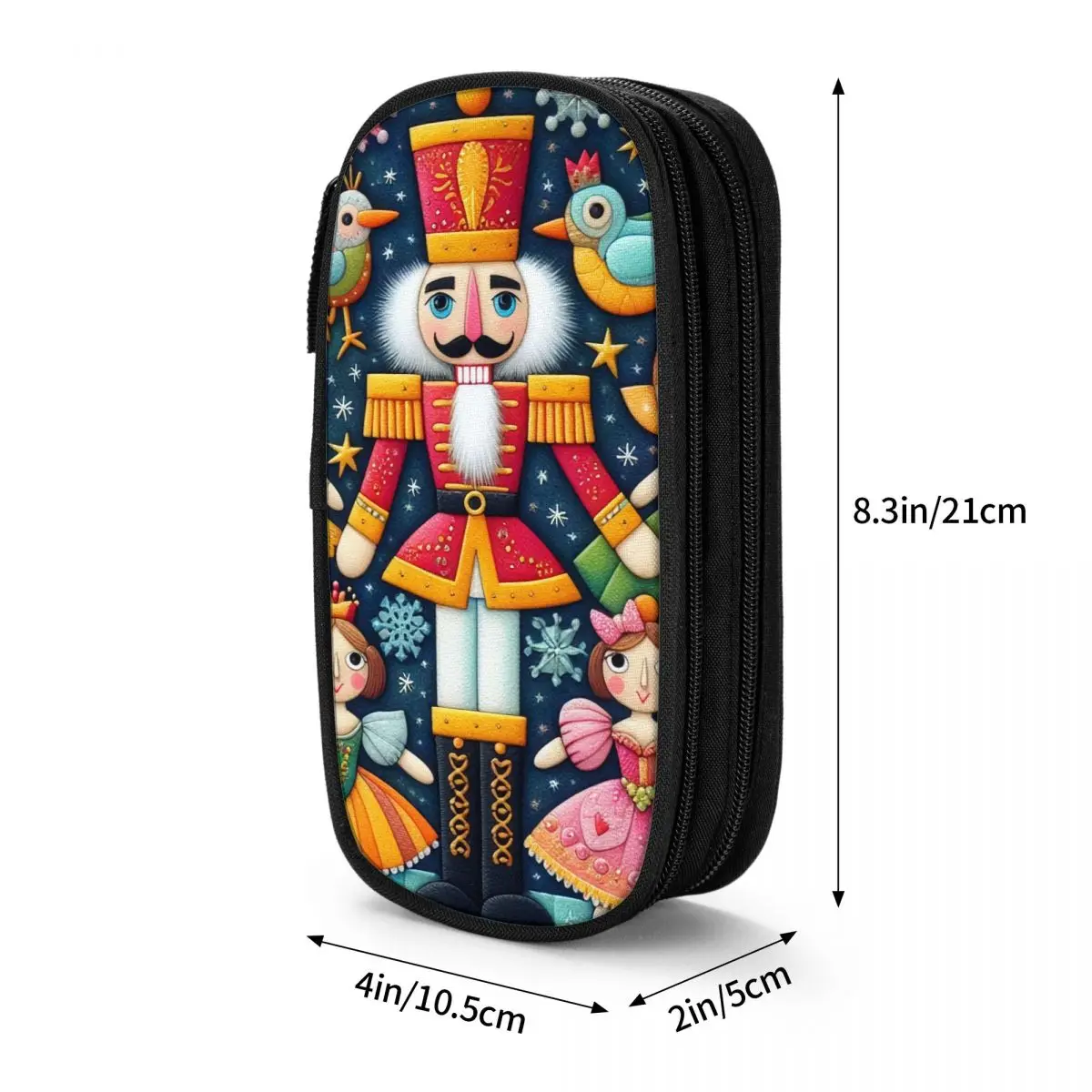 عيد الميلاد كسارة البندق مقلمة صندوق القلم الكبير الفتيات الفتيان طبقة مزدوجة لطيف مقلمة المدرسة مخصص منظم قرطاسية