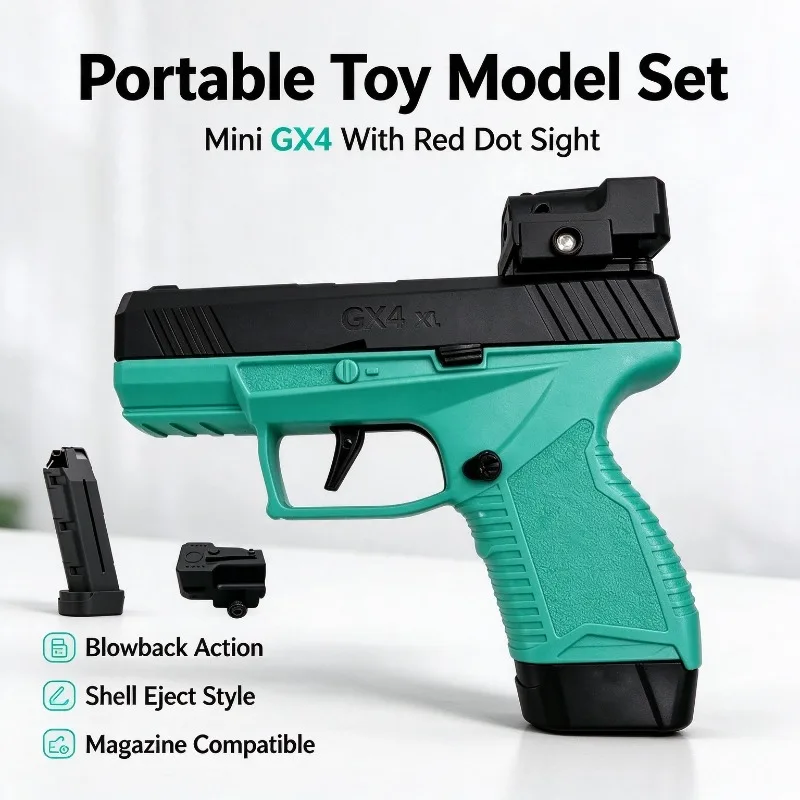 Mini GX4 Pocket Macaron Shell Eject Blowback Model Toy Full Pack Magazines Soft Darts Shells Gift For Teens Adults