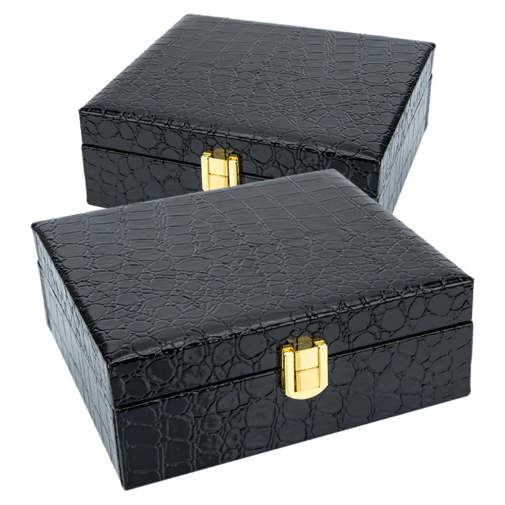 

2pcs Cigar Storage Box Flip-Cover Humidor With Handle Lock Portable Travel Case For Cigars Jewelry Storage Container