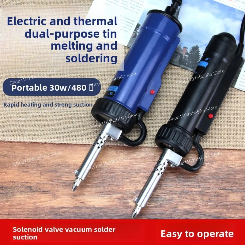 Electric Desoldering Gun with Vacuum Pump and Heating Element, 2-in-1 Soldering Iron Station for PCB Rework and Tin Removal