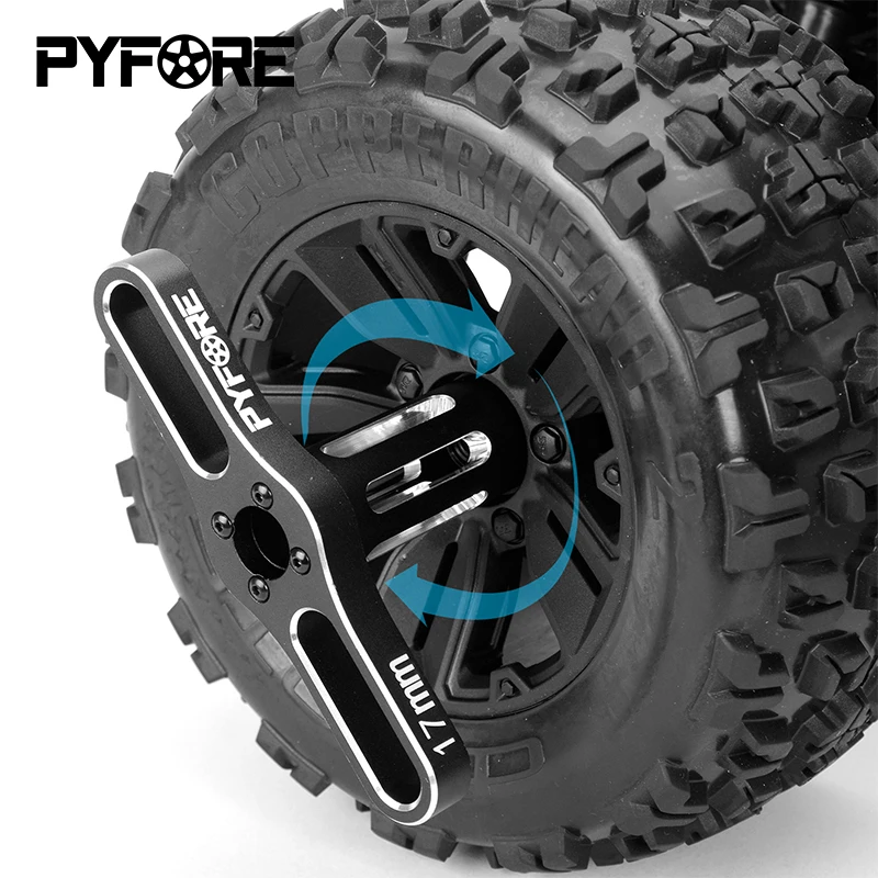 PYFORE Aluminum Alloy Metal 17MM Wheel Hex Wrench Tool HEX Nuts Sleeve for RC Car 1/8 1/10 Off-Road Monster Truck Crawler Tires