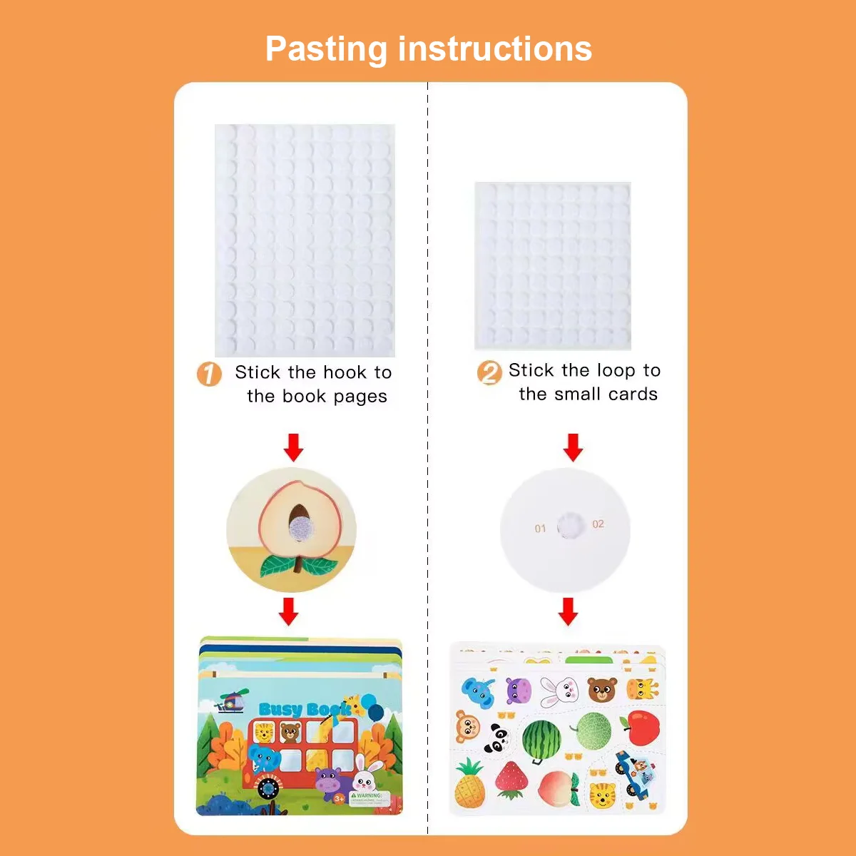 1pcs Children\'s Early Learning Enlightenment Quiet Book, Repeatedly Sticky Paper, Busy Book, Baby Puzzle, Science Teaching Toys